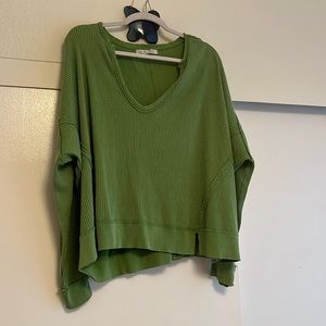 Free people green long sleeve